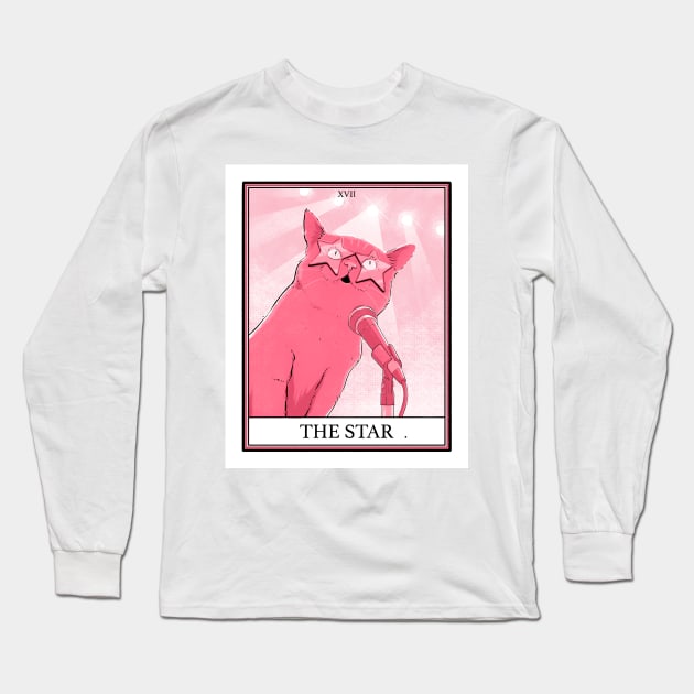 Star Cat Tarot Long Sleeve T-Shirt by B McCormick ART